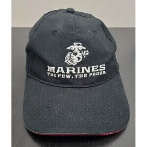 US Marines Corp Globe Eagle Anchor Logo Black Baseball Cap Earned Never Given